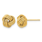 14k 10mm Polished Triple Love Knot Post Earrings