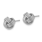 14k White Gold 10mm Polished Triple Love Knot Post Earrings