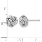 14k White Gold 10mm Polished Triple Love Knot Post Earrings