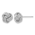 14k White Gold 10mm Polished Triple Love Knot Post Earrings