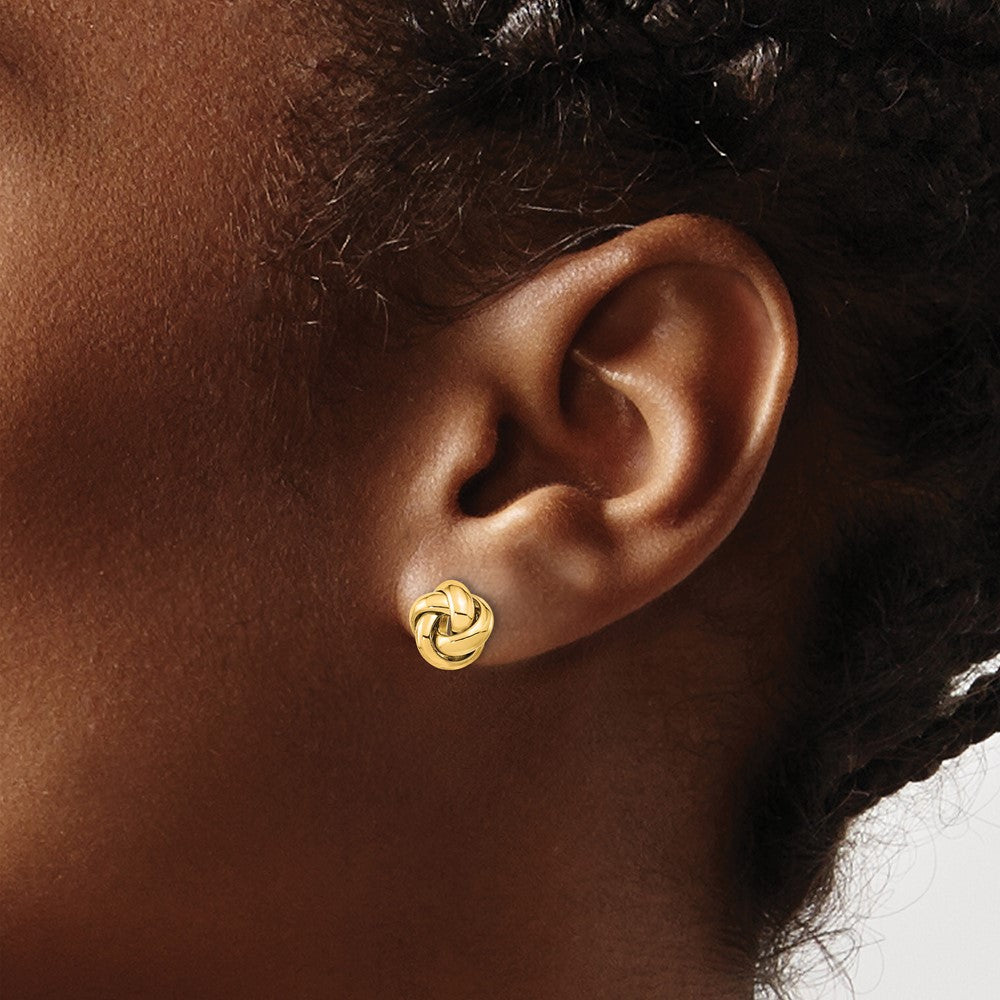 14K 9mm Polished Love Knot Post Earrings
