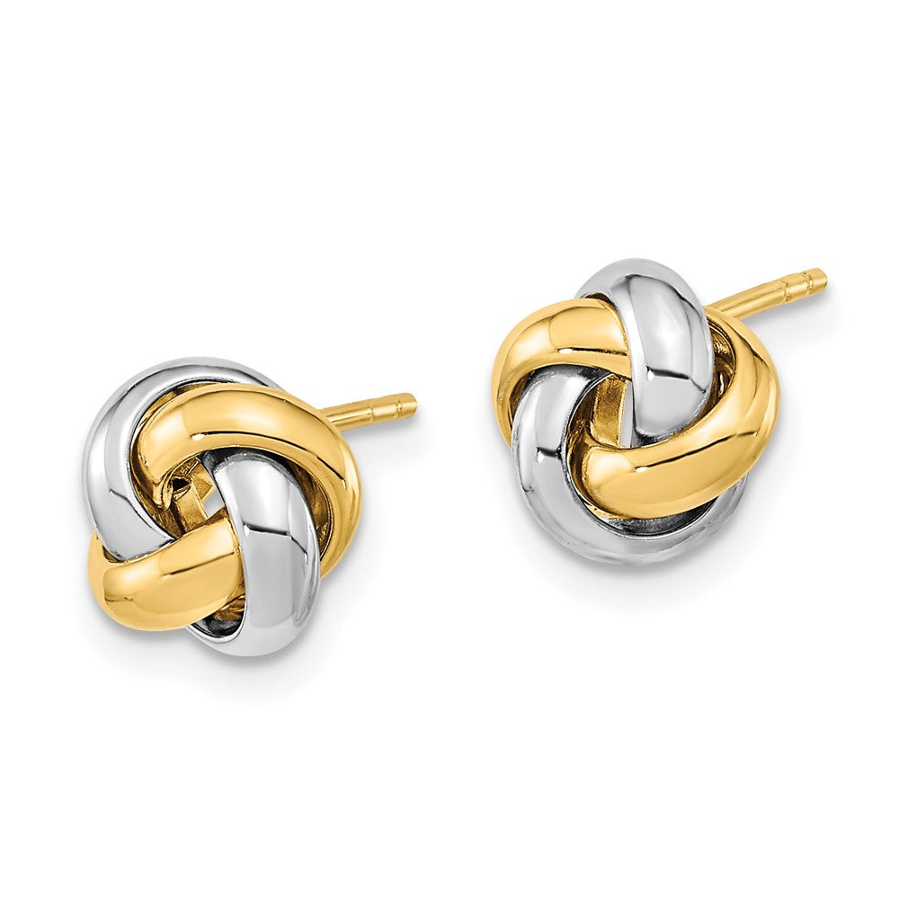 14k Two-tone 9mm Polished Love Knot Post Earrings