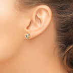 14k Two-tone 9mm Polished Love Knot Post Earrings