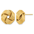 14k 17mm Polished Love Knot Post Earrings