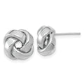 14k White Gold 12mm Polished Love Knot Post Earrings