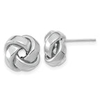 14k White Gold 12mm Polished Love Knot Post Earrings