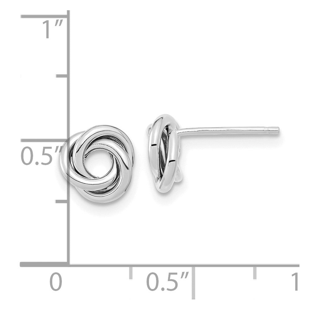 14k White Gold 8mm Polished Love Knot Post Earrings