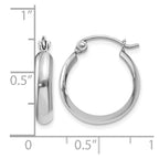 14k White Gold 3.5x14mm Polished Hoop Earrings