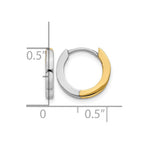 14k Two-tone 2mm Round Hinged Hoop Earrings