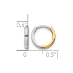 14k Two-tone 1.5mm Round Hinged Hoop Earrings