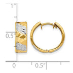 14k 5mm Diamond-cut Rhodium Hoop Earrings