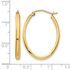 14k 3x29mm Oval Tube Hoop Earrings