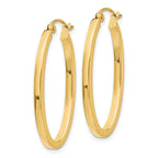 14k 2x30mm Polished Oval Tube Hoop Earrings
