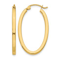 14k 2x30mm Polished Oval Tube Hoop Earrings