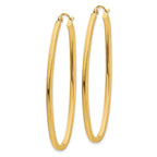 14k 2x53mm Large Oval Tube Hoop Earrings