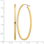 14k 2x53mm Large Oval Tube Hoop Earrings