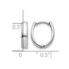 14k White Gold Polished Hinged Hoop Earrings