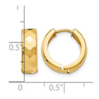 14k Textured Hinged Hoop Earrings