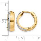 14k w/Rhodium Textured Hinged Hoop Earrings