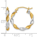 14K White Gold & Rhodium 2.0mm Twisted Hoop Earrings