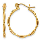 14k Polished Twisted Circle Hoop Earrings