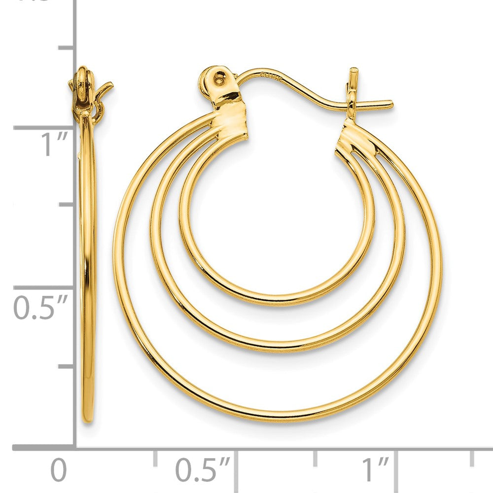 14k Polished Circles Hoop Earrings