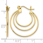 14k Polished Circles Hoop Earrings