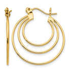 14k Polished Circles Hoop Earrings