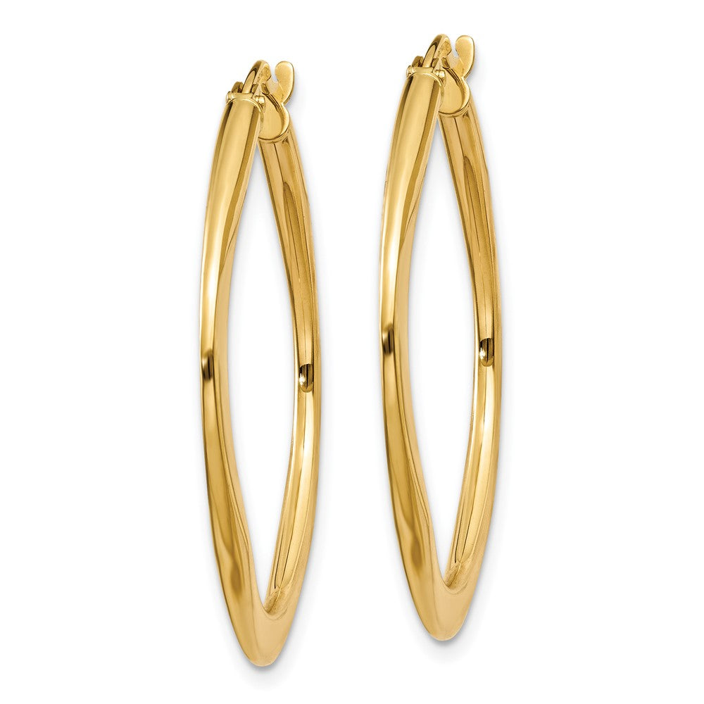 14k 2x30mm Tapered Square Hoop Earrings