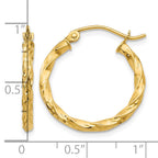 14K Twist Hollow Hoop Earrings