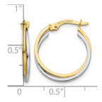 14k Two-tone Polished Hollow Hoop Earrings