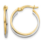 14k Two-tone Polished Hollow Hoop Earrings