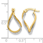 14k Two-tone Twisted Hoop Earrings