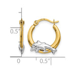 14K & Rhodium Dolphin Hoop Earrings