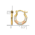 14K & White and Rose Rhodium Hoop Earrings