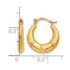 14K Hollow X Hoop Earrings