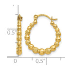 14K Beaded Hoop Earrings
