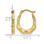 14K Hollow Oval Hoop Earrings
