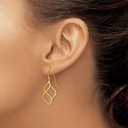 14k Polished Short Twisted Dangle Earrings