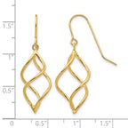 14k Polished Short Twisted Dangle Earrings