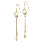 14K Diamond-cut Beads and Chain Dangle French Hook Earrings