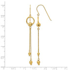 14K Diamond-cut Beads and Chain Dangle French Hook Earrings