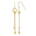 14K Diamond-cut Beads and Chain Dangle French Hook Earrings