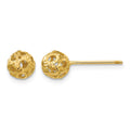 14K 5mm Diamond-cut Fancy Pierced Ball Post Earrings