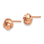 14k Rose Gold 8mm Polished Love Knot Post Earrings