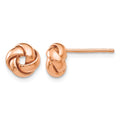 14k Rose Gold 8mm Polished Love Knot Post Earrings