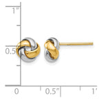 14k Two-tone 8mm Polished Love Knot Post Earrings