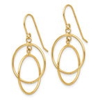 14k Polished Circles Dangle French Hook Earrings