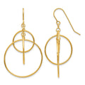 14k Polished Circles Dangle French Hook Earrings