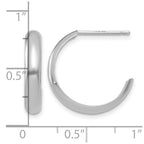 14k White Gold 3.5x17mm Polished J-Hoop Post Earrings